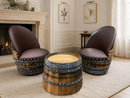 Whiskey & Wine Barrel Coffee Table Set — 2 Chairs