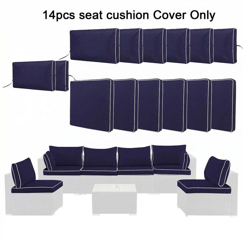 Cushion Covers for 7 Pcs Wicker Rattan Sectional Sofa, photo 2 of 6