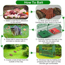 30in 1 Door Live Animal Cage Trap For Animals Under 5LBS Easy To Setup Humane Galvanized Iron Trap Cage For Small Cats Rabbits Squirrels Moles Chipmun