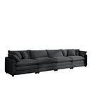 Modern Upholstered 4 Seater Fabric Sofa With Arm And Throw Pillows by HouseOfZazla