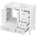 Elegant Vintage Bathroom Vanity With Sink and Soft Closing Drawers by HouseOfZazla