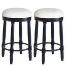 360° Swivel Wooden Barstools With Upholstered Seat, Counter Height (Set of 2) by HouseOfZazla