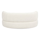 Shep 36' Curved Dog Sofa Bed, Medium, Ivory White Boucle