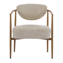 Beige PU Leather Dining Room Chair with Metal Frame