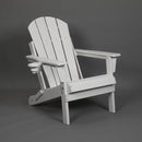 Folding Adirondack Chair with Dual Cup Holder - White