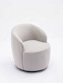 Swivel Accent Armchair Barrel Chair With Powder Coating Metal Ring by HouseOfZazla