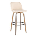 Toriano - Fixed Height Contemporary Barstool With Swivel With Round Footrest (Set of 2) by HouseOfZazla