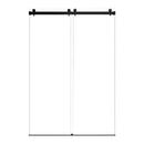 Frameless Double Sliding Soft Close Bathtub Shower Door, 5 / 16" Clear Nano Coated Tempered Glass And 304 Stainless Steel Handle - Matte Black by HouseOfZazla