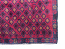 3x5 New Vintage Handmade Tribal Wool Rug Balouch Rug Afghan Rug Red Blue Diamond