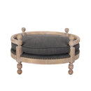 Round Pet Sofa, Wide Upholstered Pet Bed - Charcoal by HouseOfZazla