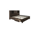 Contemporary Style Bed With Bookcase Headboard And Footboard Storage by HouseOfZazla