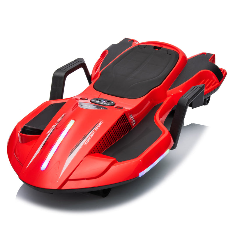 24V Kids Ride On Electric scooter w/ helmet knee pads,24v ride on toy for kids,Spray function,2WD 400w wheel-hub motor,5.59-6.84MPH,Gravity Steering,Use for 1-2 hours,Exercise your child age 6+.