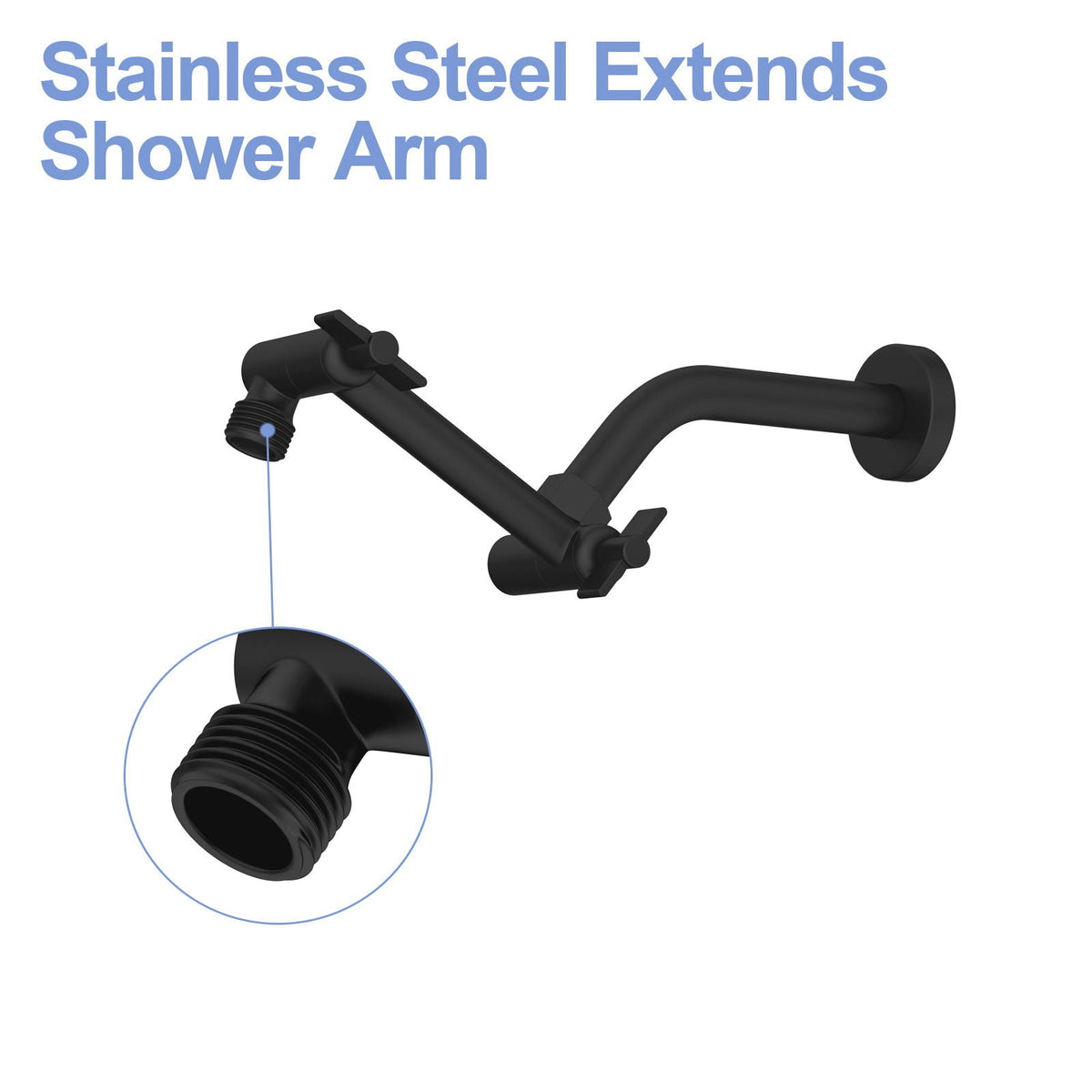 Sleek Design Stainless Steel Shower Arm Extension, photo 3 of 28