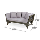 Outdoor Acacia Wood Expandable Daybed With Cushions