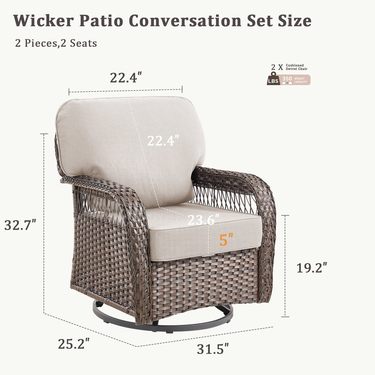 Outdoor Glider Chairs Set of 2, photo 3 of 10