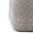 Brynn - Square Pouf - Patterned Black / Natural by HouseOfZazla