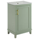 Modern Small Bathroom Vanity Cabinet With Ceramic Basin, Ample Storage, 1 Soft Close Door by HouseOfZazla