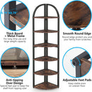 Tall 6 Tier Corner Shelf, Freestanding Bookshelf For Living Room - Rustic Brown by HouseOfZazla
