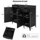 K&K 47.5"W Wicker Outdoor Storage Cabinet with Tempered Glass Top by HouseOfZazla