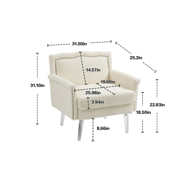 Accent Chair, Living Room Chair / leisure single sofa with acrylic feet