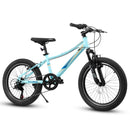 S20101 20" Kids' Bike, Boys Girls Mountain Bike Ages 8-12, 7 Speed Teenager Children Kids' Bicycles, Front Suspension Disc Brake Rear V-Brake, High Steel Frame by HouseOfZazla