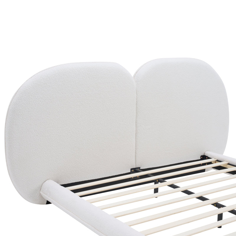 Extra Thick Upholstered Platform Bed Frame with Luxury Split Headboard, photo 10 of 10