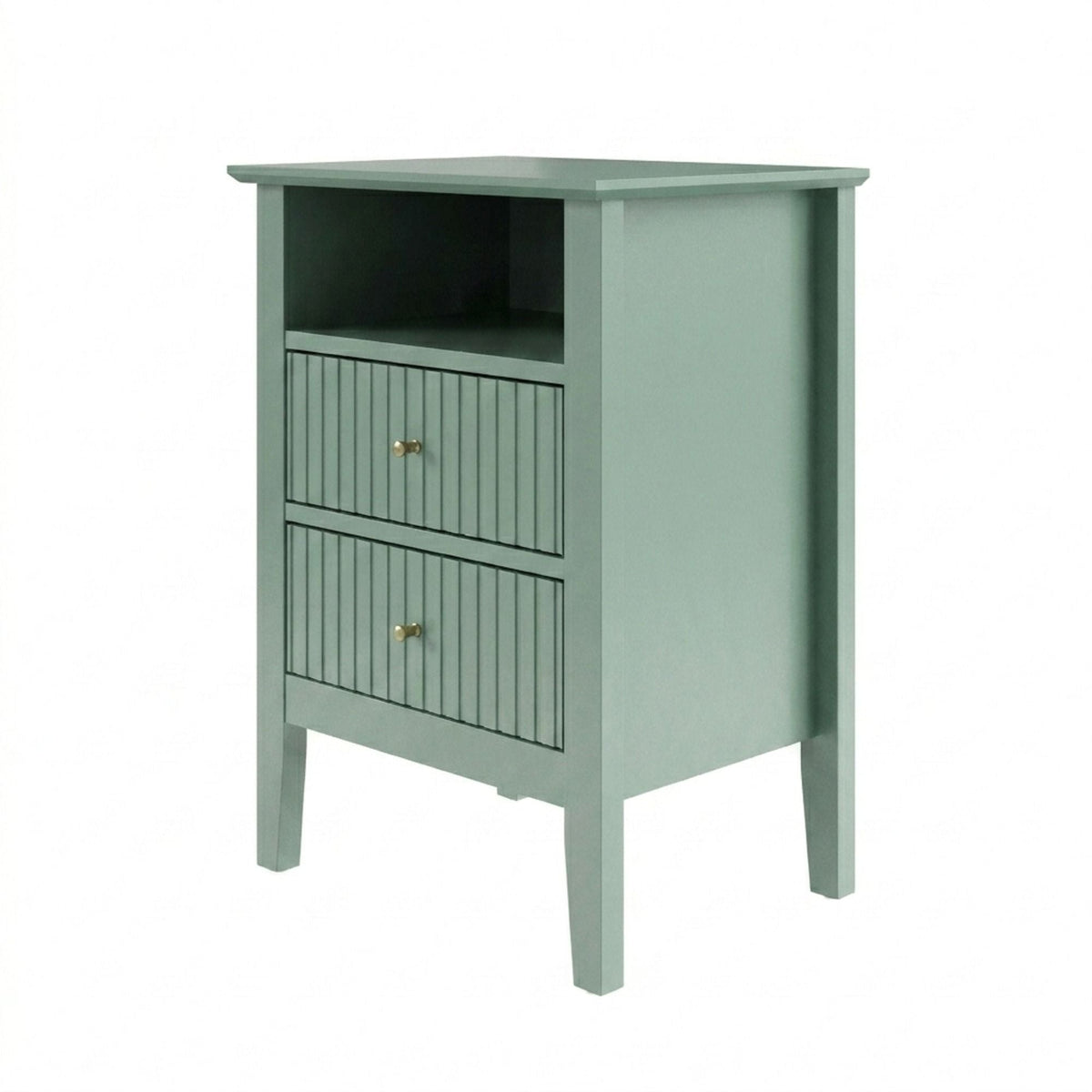 Fluted Nightstand With 2 Drawers, photo 14 of 40