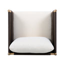 Outdoor Acacia Wood Club Chair with Diamond Rope Weave & Cushions, Light Teak