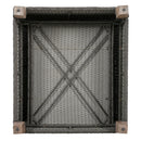 4-Piece Rattan Outdoor Conversation Sofa Set with Wooden Coffee Table and Cushions Seating 5 People for Patio, Garden and Backyard (Grey)