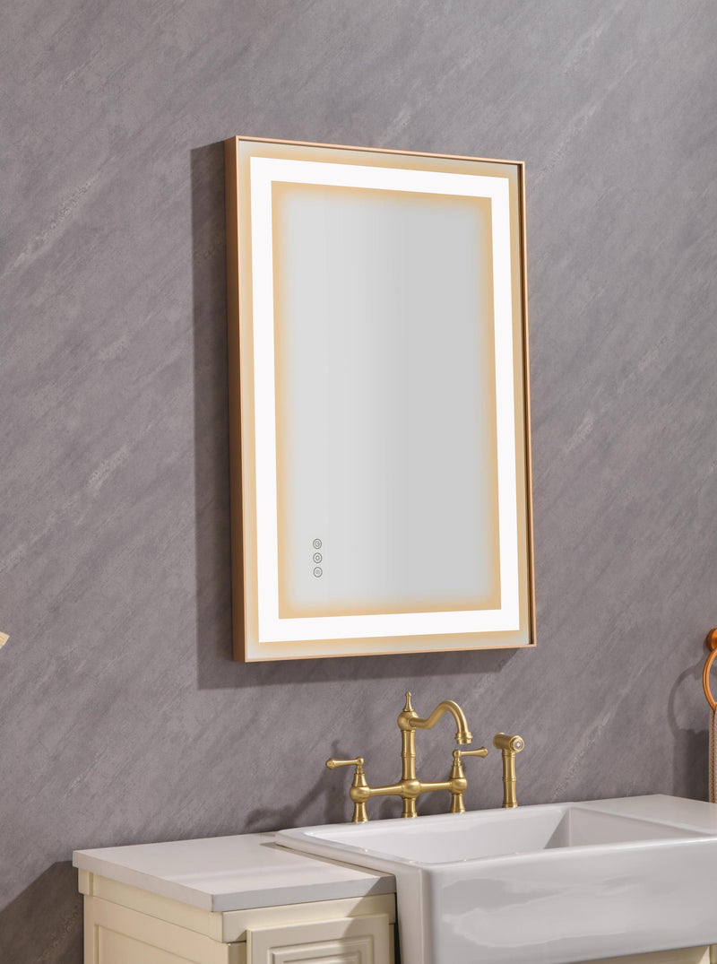 36x24 LED Lighted Bathroom Wall Mounted Mirror with High Lumen+Anti-Fog Separately Control