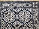 4x6 Power-Loomed Rug Dark Navy Blue & Ivory Oriental Carpet Nice