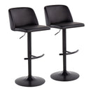 Toriano - Contemporary Adjustable Bar Stool With Rounded T Footrest (Set of 2) by HouseOfZazla