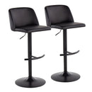 Toriano - Contemporary Adjustable Bar Stool With Rounded T Footrest (Set of 2) by HouseOfZazla