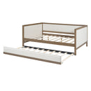 Full Size Daybed With Trundle And Nailhead Decoration - Wood by HouseOfZazla