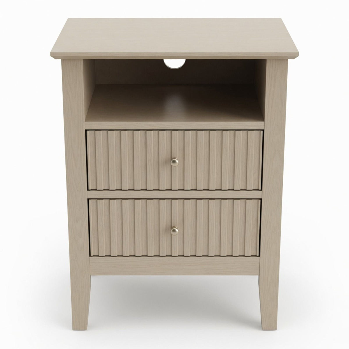 Fluted Nightstand With 2 Drawers, photo 15 of 40