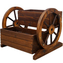 Wooden Wagon Planter Box with Wheels