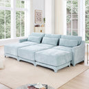 Stylish Sofa With Ottoman And Lumbar Pillows, Ergonomic Design by HouseOfZazla