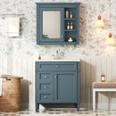 Bathroom Vanity With Medicine Cabinet, Royal Mirror Cabinet, Modern Bathroom Storage Cabinet With 2 Soft Closing Doors And 4 Drawers by Unique Piece Furniture