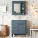 Bathroom Vanity With Medicine Cabinet, Royal Mirror Cabinet, Modern Bathroom Storage Cabinet With 2 Soft Closing Doors And 4 Drawers by HouseOfZazla