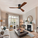 Low Profile Ceiling Fan DC, 3 Blade, Noiseless Reversible Motor, Remote Control by Unique Piece Furniture