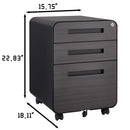 3 Drawer Mobile File Cabinet Under Desk Office, Simple Style Versatile Storage Cabinet For Legal / Letter / A4 Files, 5 Wheel Design Anti-Tilting Cold Rolled Steel Waterproof Moisture-Proof by HouseOfZazla