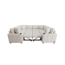 Modern U-Shaped Sectional Sofa Convertible Pull-Out Sofa Bed With USB Ports And Cup Holders by Unique Piece Furniture