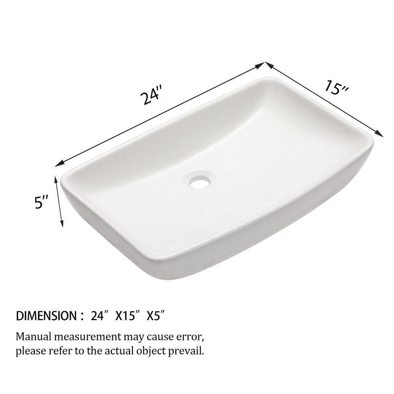 Rectangular Vessel Bathroom Sink - White, photo 2 of 6