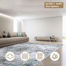 8x10FT VintageÊArea Rug Modern Non Slip Carpet Boho Low Pile Soft Rug Waterproof Machine Washable Rug for Living Room BedroomÊKitchen Dining Room Unde