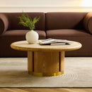 Round Coffee Table with Sturdy MDF Pedestal