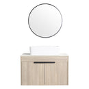 30" Modern Design Float Bathroom Vanity With Ceramic Basin Set, Wall Mounted White Oak Vanity With Soft Close Door, KD-PackingD-Packing Pieces
