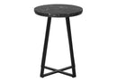 Accent Table Side Round Marble Look Contemporary & Modern - Black by HouseOfZazla