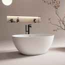 55 Inch Freestanding Solid Surface Soaking Bathtub