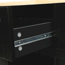 Kitchen Cart with Rubber wood Drop-Leaf Countertop ,Cabinet door internal storage racks,Kitchen Island on 5 Wheels with Storage Cabinet and 3 Drawers for Dinning Room, Black by Montret