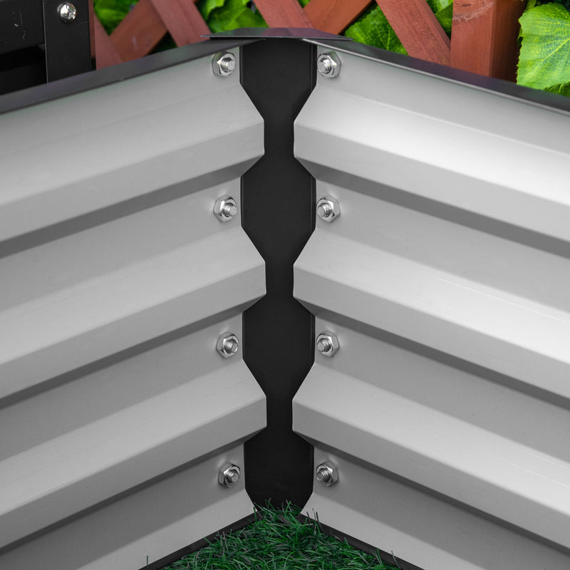 2 Piece Galvanized Raised Garden Bed, 2' x 2' x 1' Metal Planter Box, for Growing Vegetables, Flowers, Herbs, Succulents, Gray